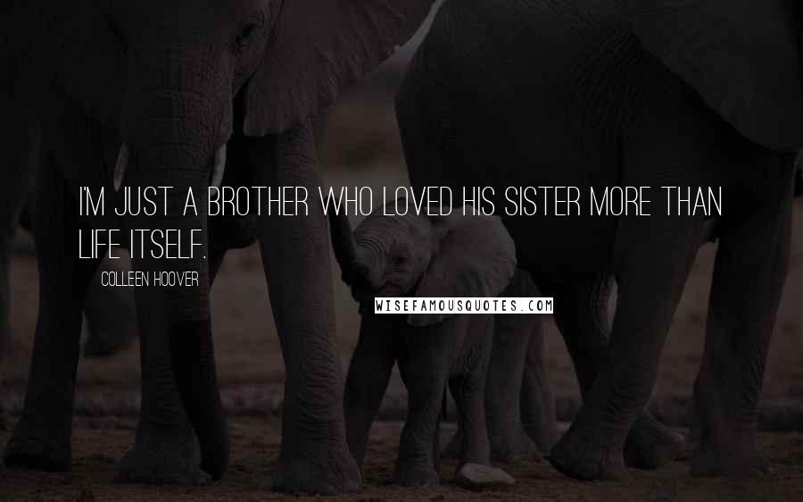 Colleen Hoover Quotes: I'm just a brother who loved his sister more than life itself.