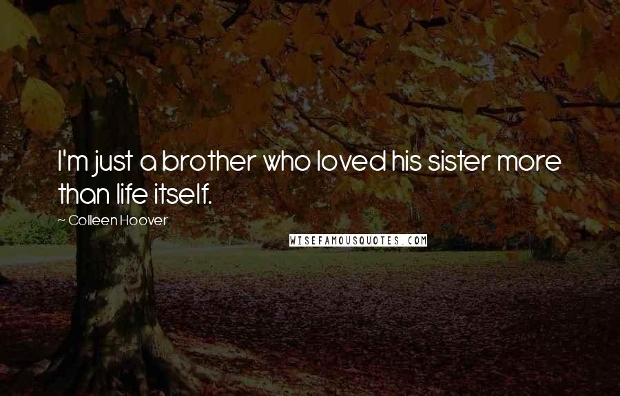 Colleen Hoover Quotes: I'm just a brother who loved his sister more than life itself.