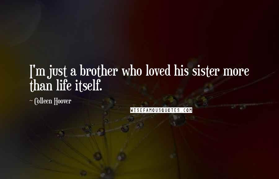 Colleen Hoover Quotes: I'm just a brother who loved his sister more than life itself.