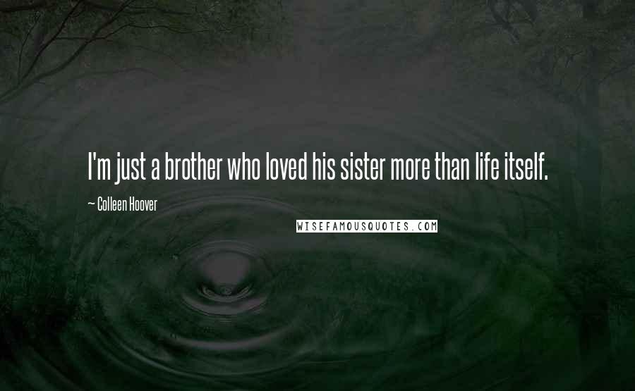 Colleen Hoover Quotes: I'm just a brother who loved his sister more than life itself.