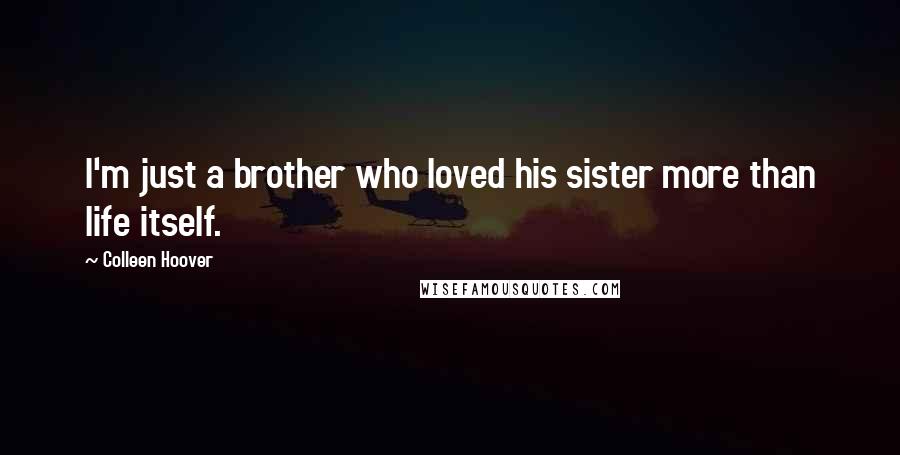 Colleen Hoover Quotes: I'm just a brother who loved his sister more than life itself.