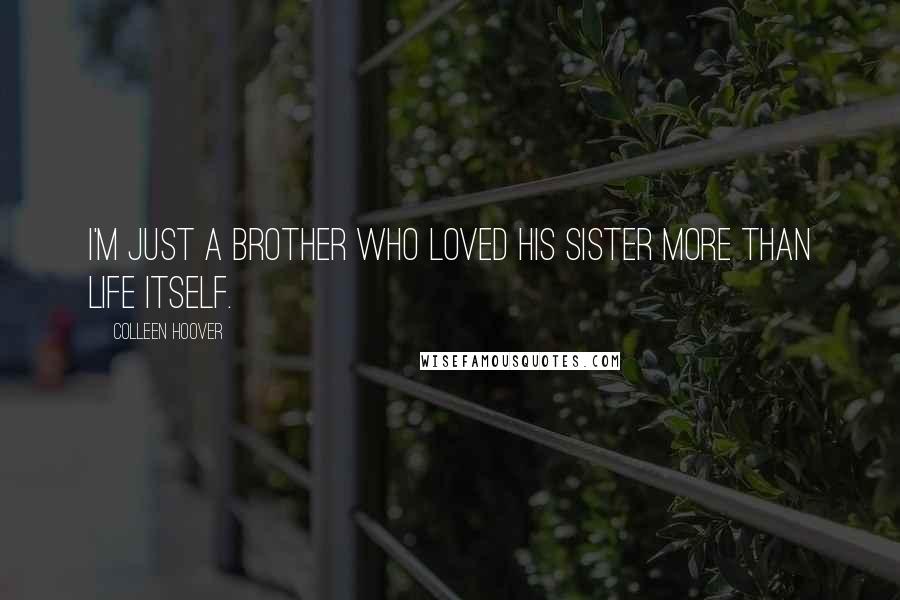 Colleen Hoover Quotes: I'm just a brother who loved his sister more than life itself.