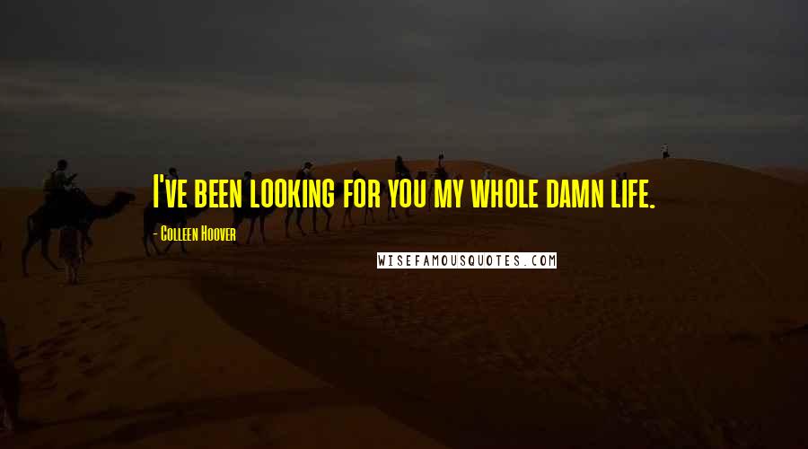 Colleen Hoover Quotes: I've been looking for you my whole damn life.