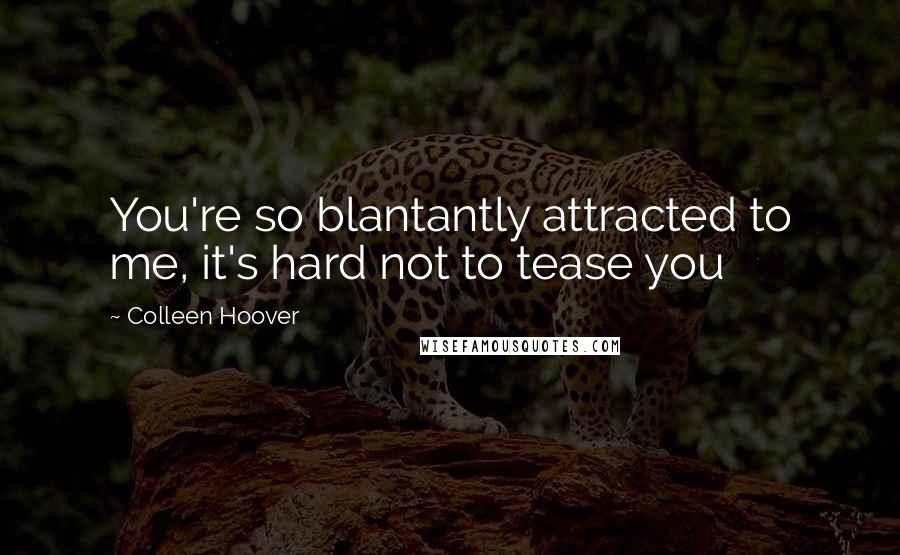 Colleen Hoover Quotes: You're so blantantly attracted to me, it's hard not to tease you