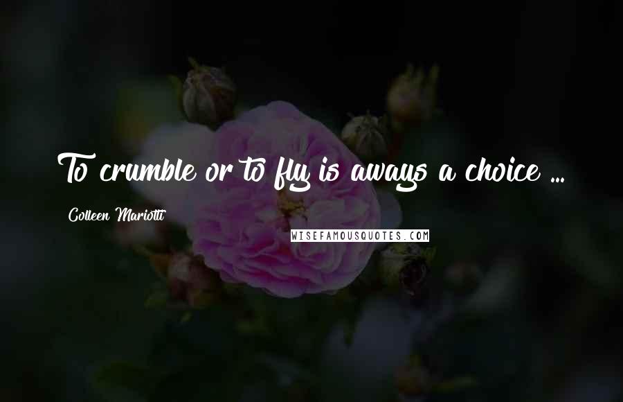 Colleen Mariotti Quotes: To crumble or to fly is aways a choice ...