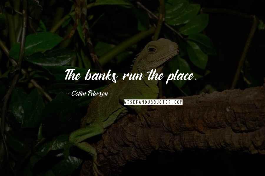 Collin Peterson Quotes: The banks run the place.