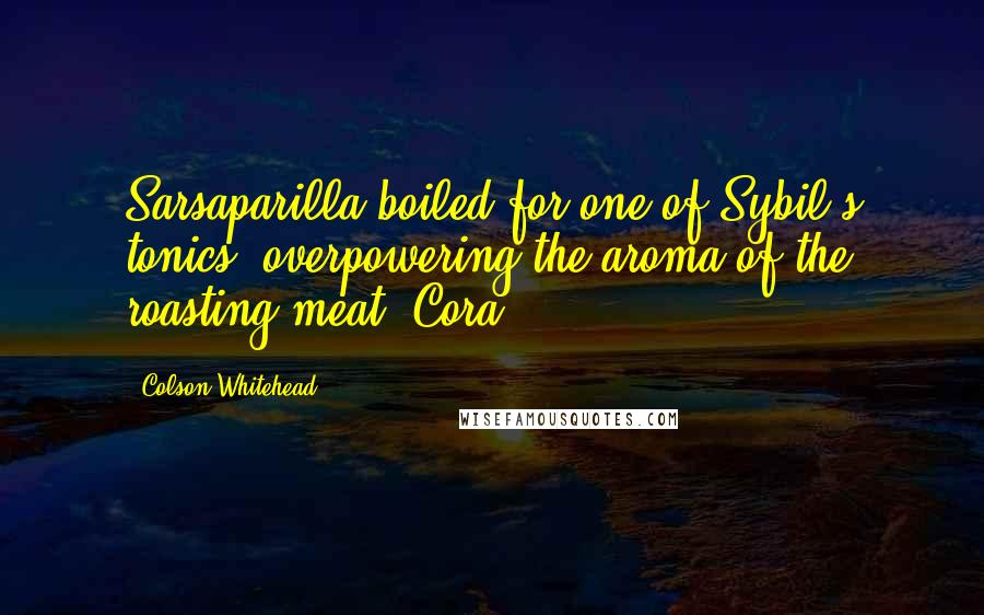 Colson Whitehead Quotes: Sarsaparilla boiled for one of Sybil's tonics, overpowering the aroma of the roasting meat. Cora