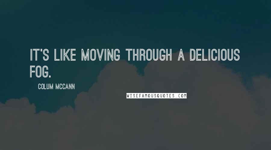 Colum McCann Quotes: It's like moving through a delicious fog.