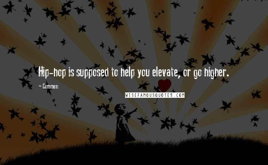 Common Quotes: Hip-hop is supposed to help you elevate, or go higher.