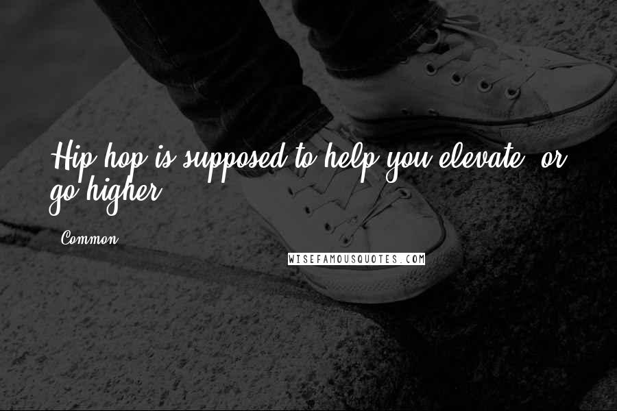 Common Quotes: Hip-hop is supposed to help you elevate, or go higher.