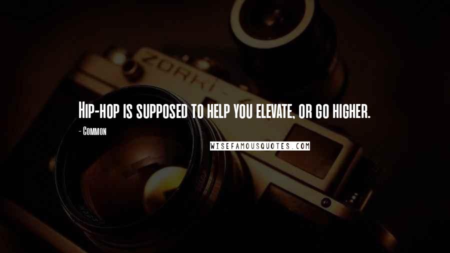 Common Quotes: Hip-hop is supposed to help you elevate, or go higher.