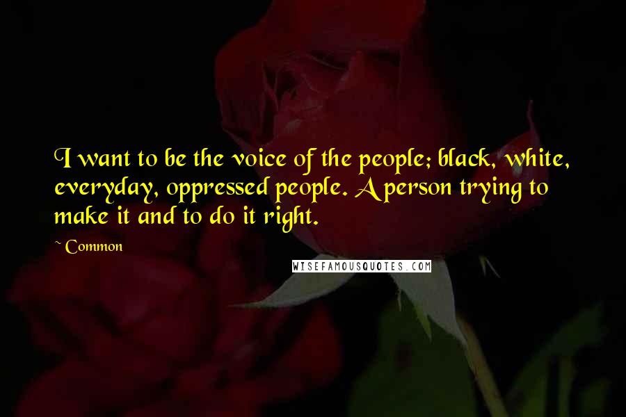 Common Quotes: I want to be the voice of the people; black, white, everyday, oppressed people. A person trying to make it and to do it right.