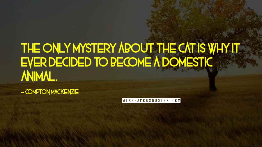 Compton Mackenzie Quotes: The only mystery about the cat is why it ever decided to become a domestic animal.