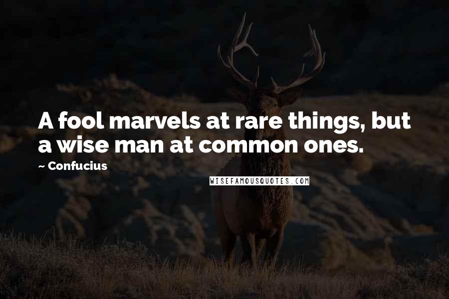 Confucius Quotes: A fool marvels at rare things, but a wise man at common ones.
