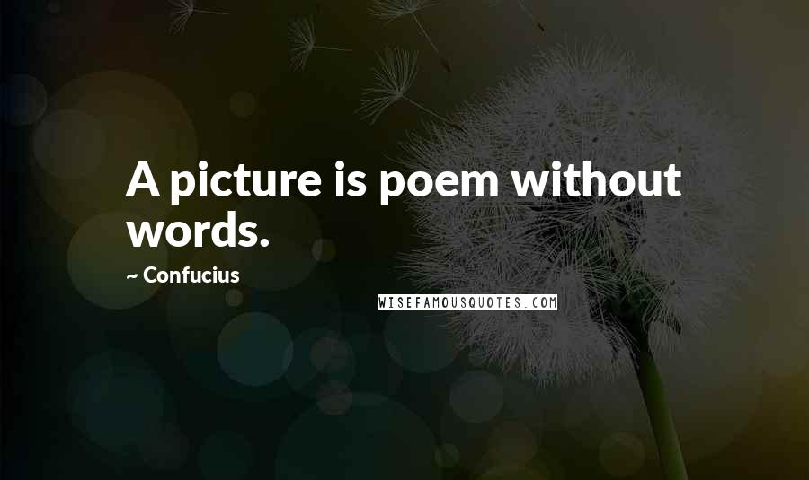Confucius Quotes: A picture is poem without words.