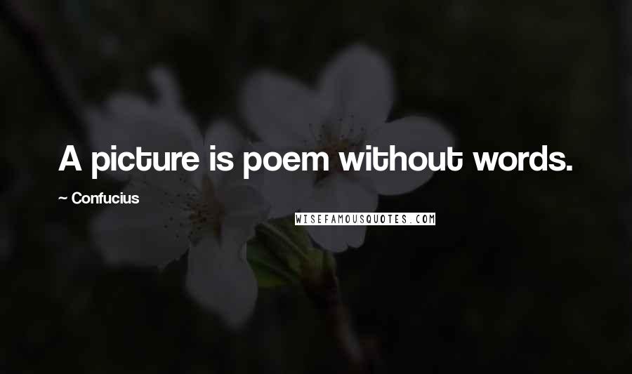 Confucius Quotes: A picture is poem without words.
