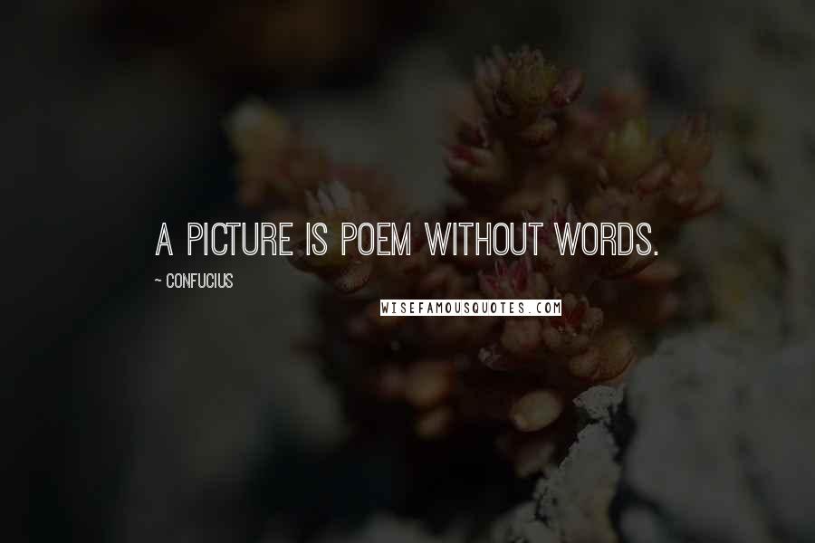 Confucius Quotes: A picture is poem without words.