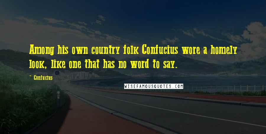 Confucius Quotes: Among his own country folk Confucius wore a homely look, like one that has no word to say.