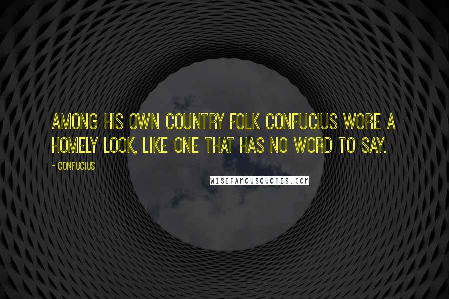 Confucius Quotes: Among his own country folk Confucius wore a homely look, like one that has no word to say.