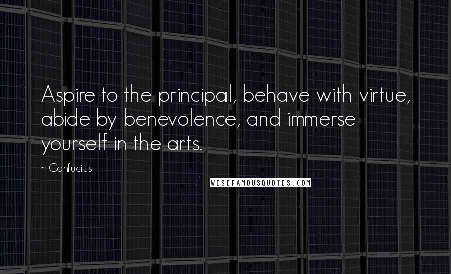 Confucius Quotes: Aspire to the principal, behave with virtue, abide by benevolence, and immerse yourself in the arts.