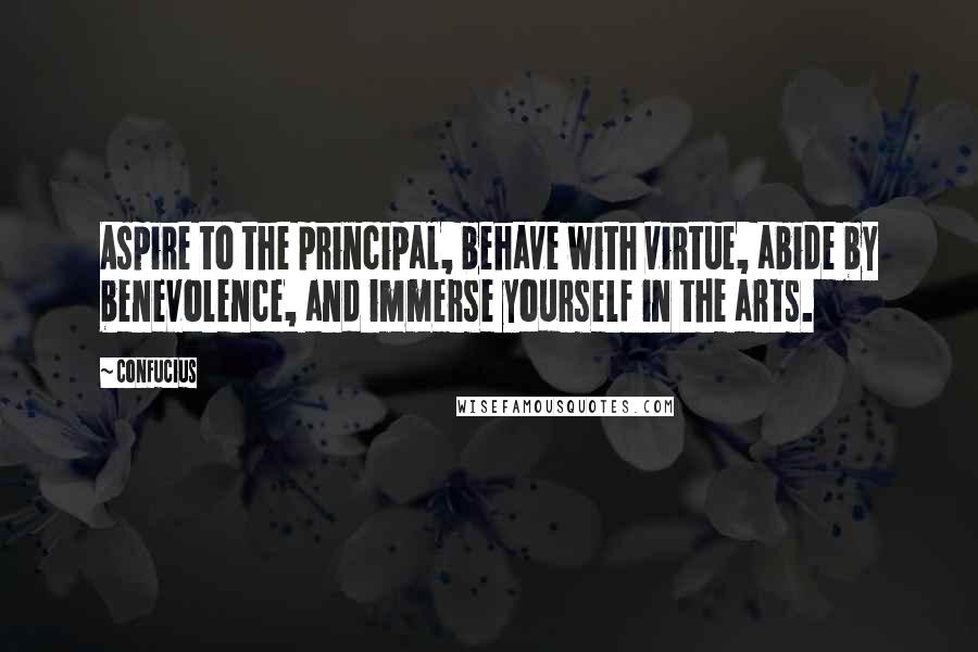 Confucius Quotes: Aspire to the principal, behave with virtue, abide by benevolence, and immerse yourself in the arts.
