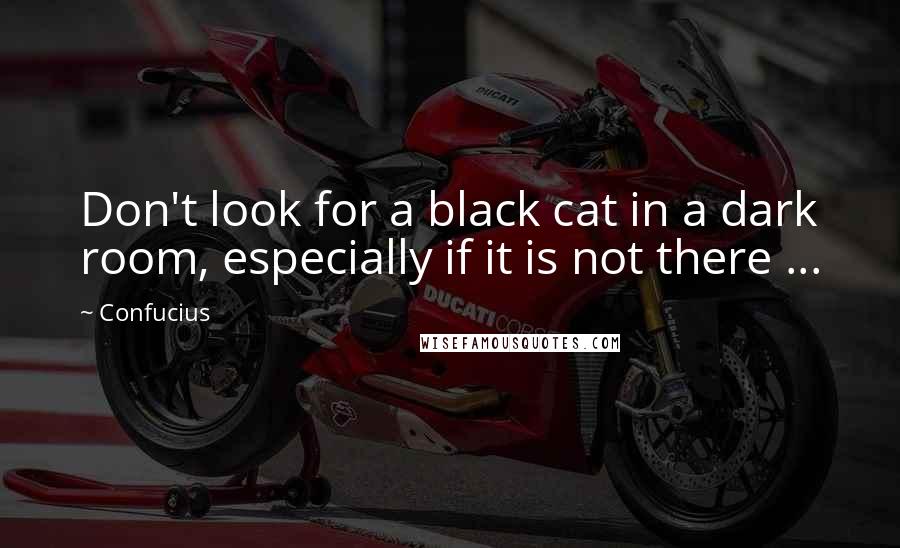 Confucius Quotes: Don't look for a black cat in a dark room, especially if it is not there ...