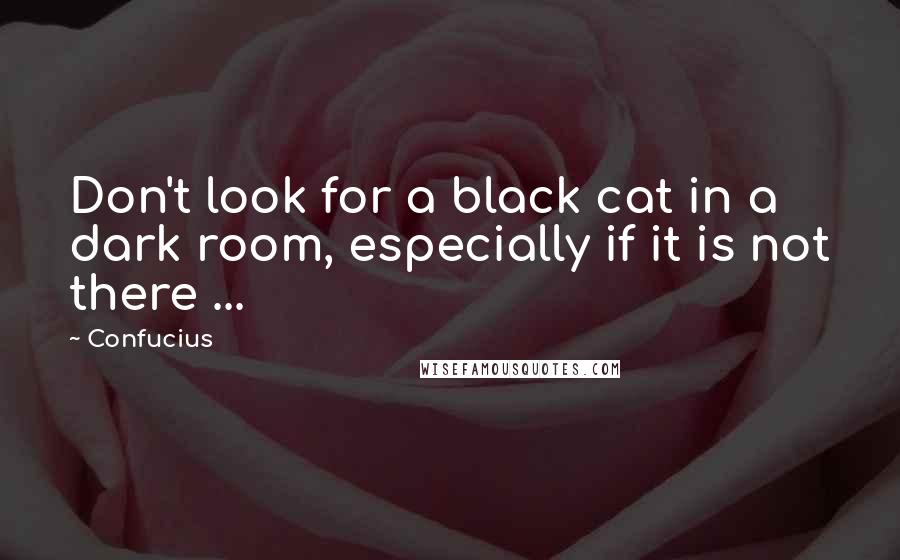 Confucius Quotes: Don't look for a black cat in a dark room, especially if it is not there ...