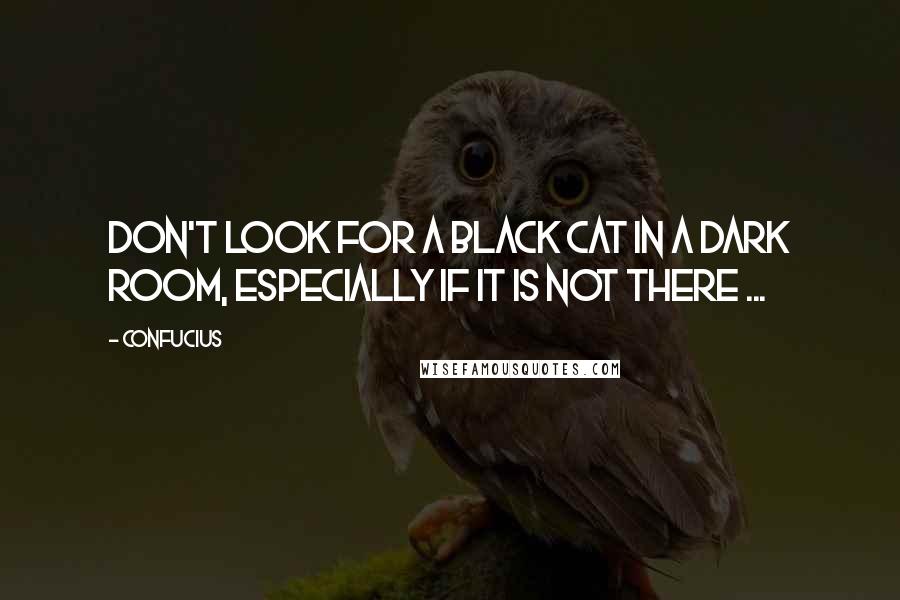 Confucius Quotes: Don't look for a black cat in a dark room, especially if it is not there ...