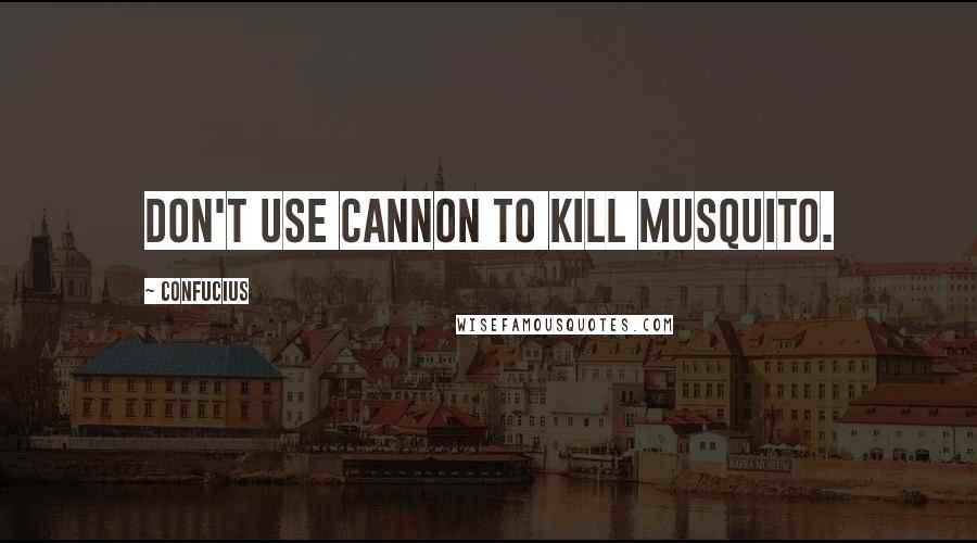 Confucius Quotes: Don't use cannon to kill musquito.