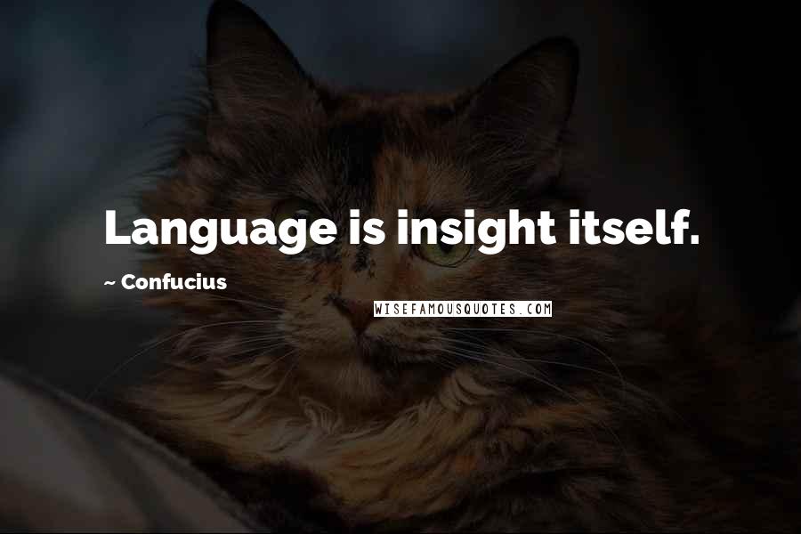 Confucius Quotes: Language is insight itself.