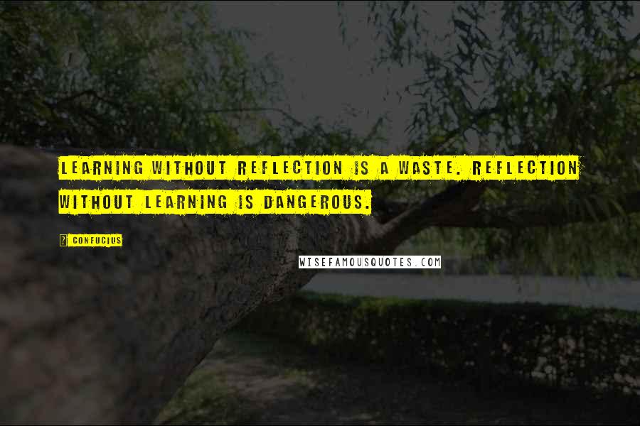 Confucius Quotes: Learning without reflection is a waste. Reflection without learning is dangerous.