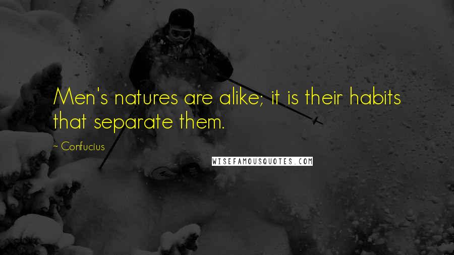 Confucius Quotes: Men's natures are alike; it is their habits that separate them.