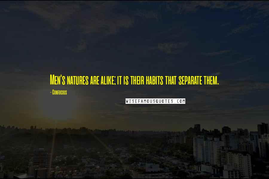 Confucius Quotes: Men's natures are alike; it is their habits that separate them.