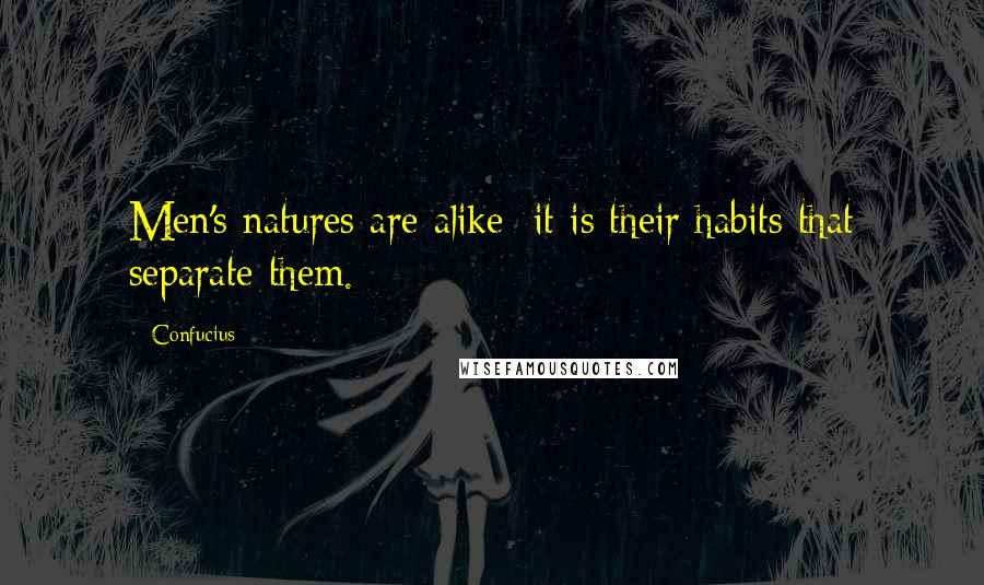 Confucius Quotes: Men's natures are alike; it is their habits that separate them.