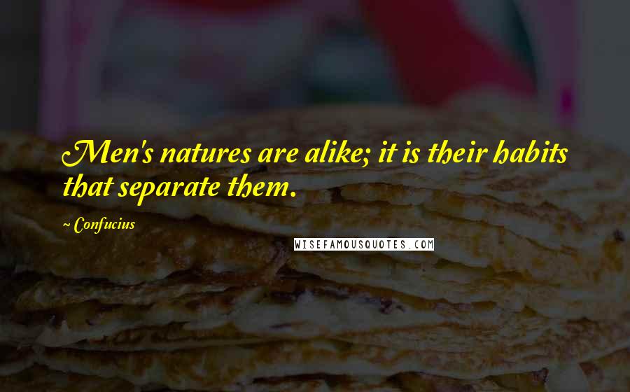 Confucius Quotes: Men's natures are alike; it is their habits that separate them.