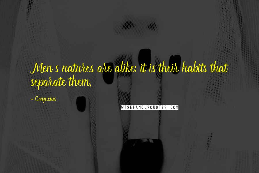 Confucius Quotes: Men's natures are alike; it is their habits that separate them.