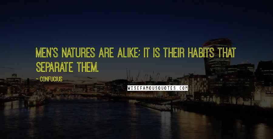 Confucius Quotes: Men's natures are alike; it is their habits that separate them.