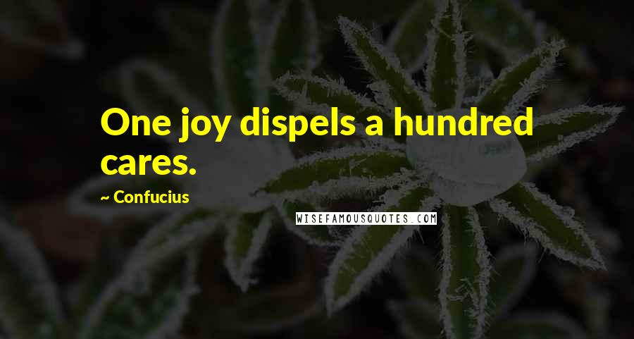 Confucius Quotes: One joy dispels a hundred cares.