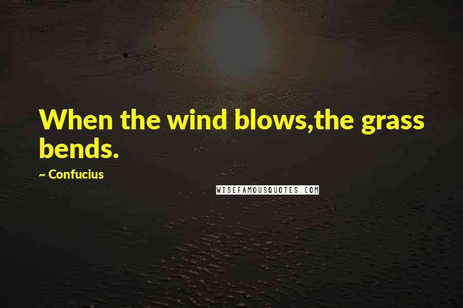 Confucius Quotes: When the wind blows,the grass bends.