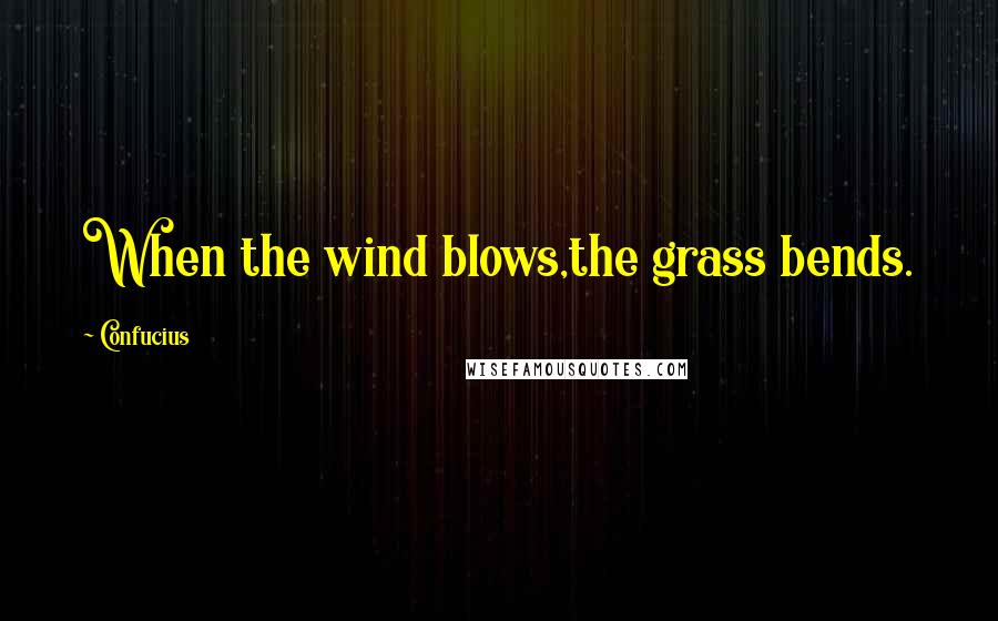 Confucius Quotes: When the wind blows,the grass bends.