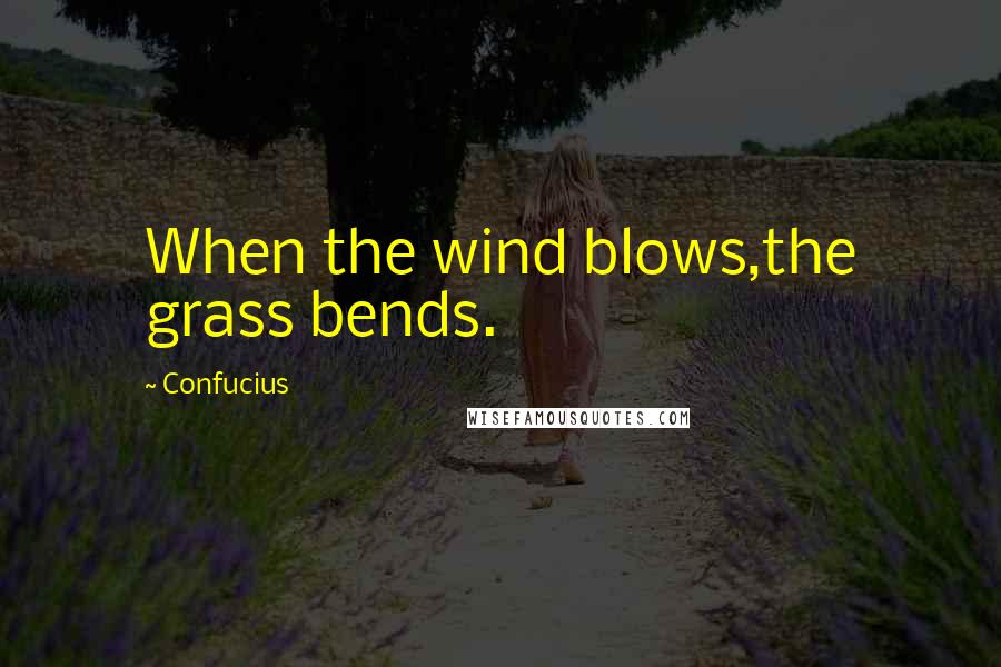 Confucius Quotes: When the wind blows,the grass bends.