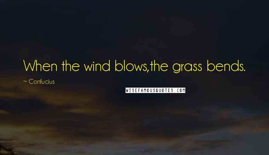 Confucius Quotes: When the wind blows,the grass bends.