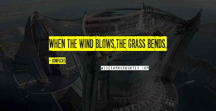 Confucius Quotes: When the wind blows,the grass bends.
