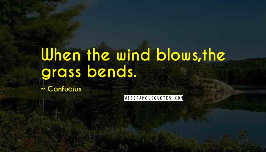 Confucius Quotes: When the wind blows,the grass bends.