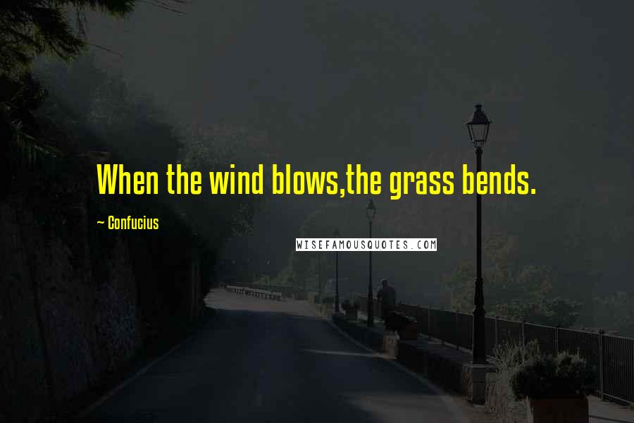Confucius Quotes: When the wind blows,the grass bends.