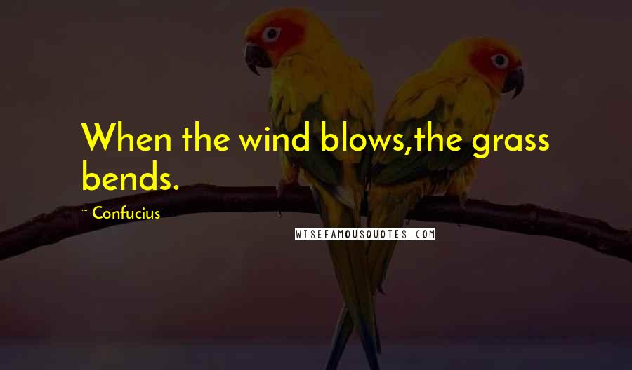 Confucius Quotes: When the wind blows,the grass bends.