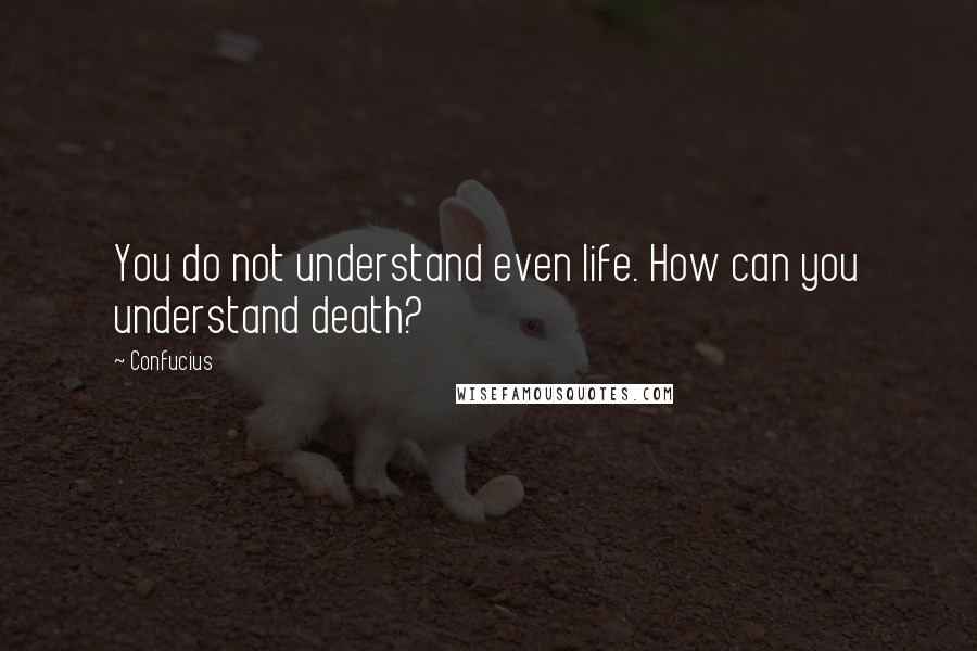 Confucius Quotes: You do not understand even life. How can you understand death?