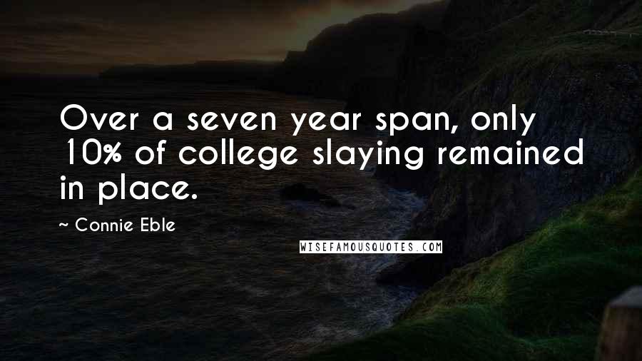 Connie Eble Quotes: Over a seven year span, only 10% of college slaying remained in place.