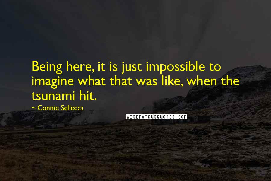 Connie Sellecca Quotes: Being here, it is just impossible to imagine what that was like, when the tsunami hit.