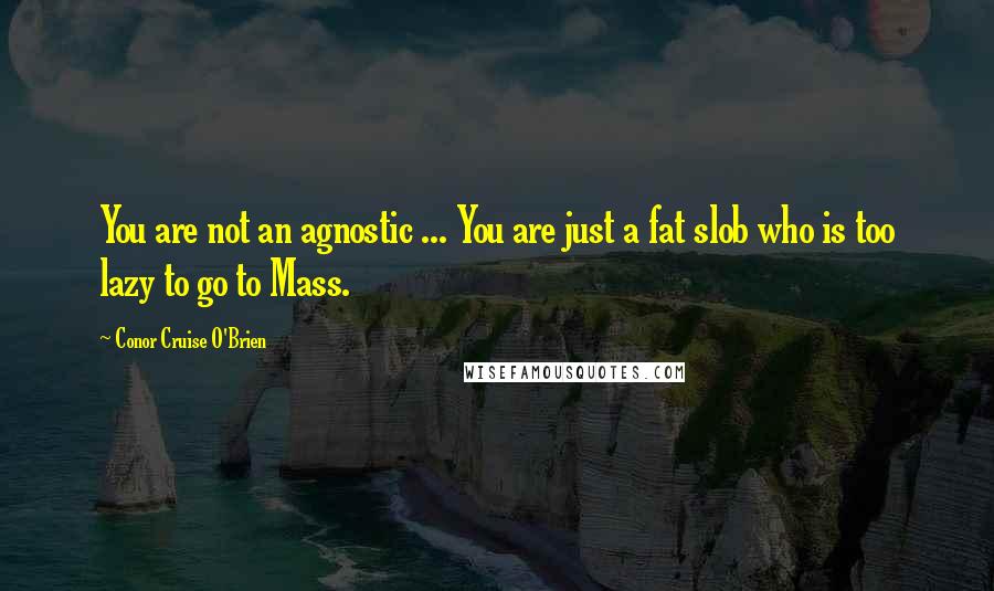 Conor Cruise O'Brien Quotes: You are not an agnostic ... You are just a fat slob who is too lazy to go to Mass.
